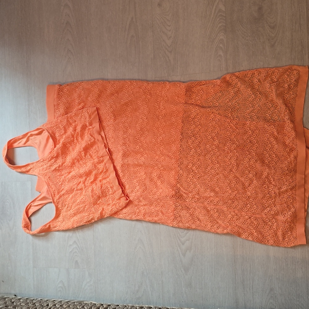 House of Harlow 1960 Peach Coral Apparel Crochet 2 Piece